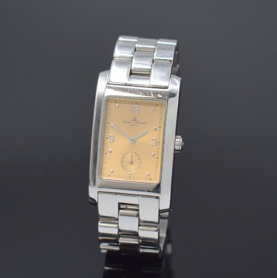 BAUME & MERCIER Armbanduhr Serie Hampton Referenz MV045063, Schweiz um 2002, quarz, Edelstahlgeh. inkl. Gliederband m. dopp. Faltschließe, ...