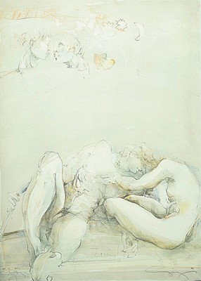 Jürgen Görg, geb. 1951 Dembach, 3 Farblithographien, Figurengruppen, je handsigniert und datiert 1987 (Ed. 189/190), 1988 (Ed. e.a.) und 1998 (Ed. ...