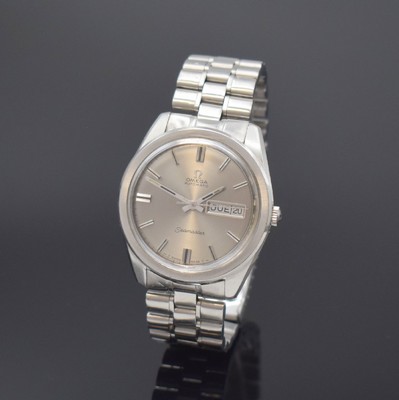 OMEGA Seamaster Herrenarmbanduhr Ref. 166.032/168.023, Schweiz um 1969, Automatik, Stahlgeh., Boden geschr., Omega Stahlbd. m. Faltschl., silb. ...