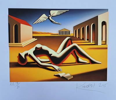 Mark Kostabi, geb. 1960, dreidimensionaler Farbsiebdruck, handsign. und dat. 2015, num. A.P.13/20, ca. 37x50cm