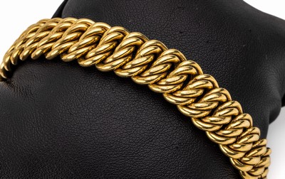 18 kt Gold Armband, GG 750/000, ca. 35.8 g, L. ca. 20.5 cm, Kastenschloss mit Sicherheitsachten