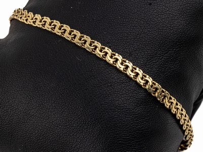 14 kt Gold Armband, GG 585/000, L. ca. 19.5cm, Karabinerschließe, ca. 7.2 g