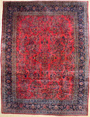 Us Re-Import Sarogh fein, Persien, um 1920,Korkwolle auf Baumwolle, ca. 359 x 262 cm, EHZ: 3