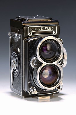 Rolleiflex 3.5F, Franke & Heidecke, Nr.2490835, mit Heidosmat Distagon 1:4/55mm, mit UV-Filter und Gegenlichtblende , mit orig. Karton, guter ...