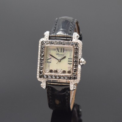 CHOPARD Happy Sport Damenarmbanduhr in WG 750/000 Referenz 27/6730-50 mit Diamanten, Schweiz um 2000, quarz, 3-teil. Gehäuse, Boden 6-fach verschr., ...