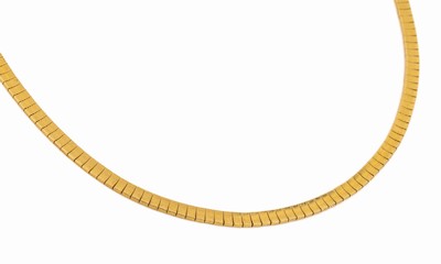 14 kt Gold Collier, GG 585/000, L. ca. 46 cm, Kastenschloß mit Sicherheitsacht, ca. 23.0 g
