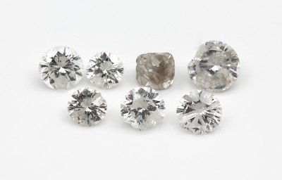 Lot lose Diamanten, zus. ca. 6.98 ct Weiß- Braun/si-p, Ausfassware