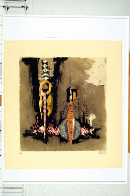 Johnny Friedländer, 1912-1992, zwei großformatige Radierungen, num. 67/135 und 57/135, beide handsign., gebräunt, Blattmaß ca. 61x56 cm, unter ...