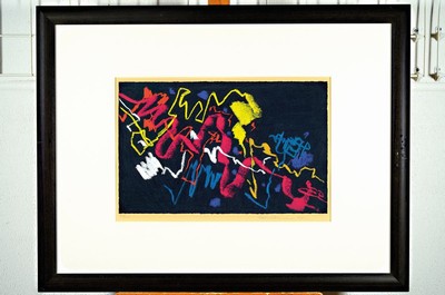 Max Ackermann, 1878 - 1975, dat. 1960, "Lebhaft Bewegtes", Farblithographie, num. 70/100, handsigniert, PP-Ausschnitt, 34 x 50 cm, unter ...