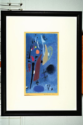 Max Ackermann, 1878 - 1975, dat. 1951, "An der Freude II", Farblithographie, num. 73/100, handsigniert, PP-Ausschnitt, 52.5 x 28,5 cm, ...