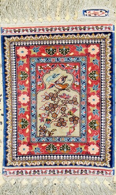 Hereke Seide fein, sign., Türkei, ca. 30 Jahre, reine Naturseide, ca. 37 x 27 cm, EHZ: 1-2