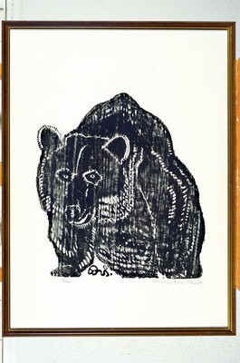 Werner vom Scheidt, 1894 Großblittersdorf-1984 Bad Bergzabern, 2 Holzschnitte, beide handsign. und betitelt, "Bär", ca. 40x37cm, u.Gl., ...