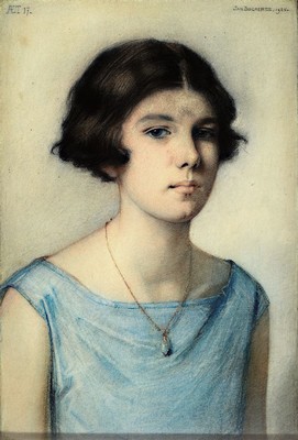 Jan Bogaerts, 1878 s'Hertogenbosch-1962 Wassenaar, Porträt einer jungen Frau, Pastell auf Papier, rechts oben signiert und dat. 1925, links ...