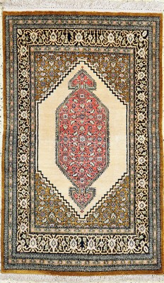 Ghom Seide, Persien, um 1960, reine Naturseide, ca. 122 x 76 cm, EHZ: 1-2