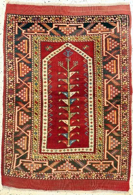 Bergama alt, Türkei, um 1950, Wolle auf Wolle, ca. 140 x 100 cm, EHZ: 2