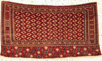 Antiker Tekke Tschowal, Turkmenistan, um 1900, Wolle auf Wolle, ca. 114 x 70 cm, EHZ: 2, (Fachkundig Restauriert)