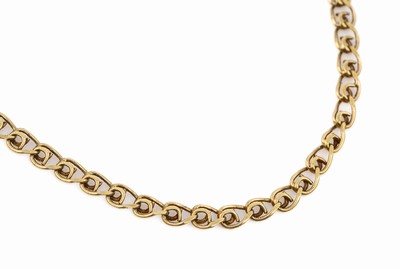 14 kt Gold Collier, GG 585/000, L ca. 50 cm, Karabinerschließe, total ca. 6.5 g
