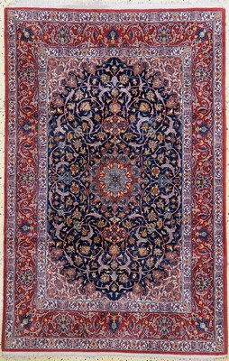 Esfahan fein, Persien, ca. 50 Jahre, Korkwolle mit und auf Seide, ca. 166 x 110 cm,ca. 1,0 Mio. Kn/qm, EHZ: 3