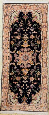 Täbriz fein(50 Raj), Persien, ca. 50 Jahre,Korkwolle mit Seide, ca. 195 x 85 cm, ca. 500.000 Kn/qm, EHZ: 1-2