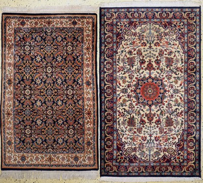 2 Lots Bidjar, Indien, ca. 40 Jahre, Wolle auf Baumwolle, ca. 165 x 100 cm, EHZ: 2