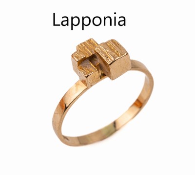 14 kt Gold LAPPONIA Ring, Finnland, 1979, GG 585/000, typ. Design, RW 54, ca. 2.5 g