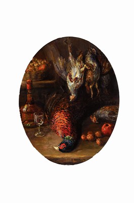 Peter Emil Recher, 1879-1948 Heilbronn, zwei Pendants mit Jagdstillleben, erlegte Enten und Fasane, ÖL/Lwd, beide signiert und dat. 1929 bzw. 1930, ...