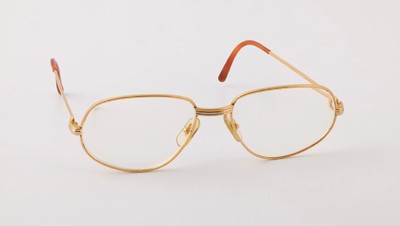 CARTIER Brille, Metall verg., Frankreich 1986, 56-18-135, sign. und num., Gläser mit Sehstärke, Gebr.-Spuren