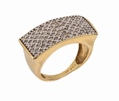 14 kt Gold Diamant-Ring, GG/WG 585/000, Ringkopf WG mit 84 8/8-Diamanten zus. ca. 0.50 ct (grav.) Weiß/p1, RW 54, ca. 8.7 g