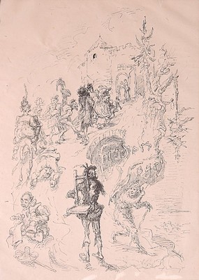 Max Slevogt, 13 Lithographien nach Fitchers Vogel, Mappenausgabe mit 13 Blättern, PP., Blätter handsigniert, orig. Kassette, es fehlt das ...