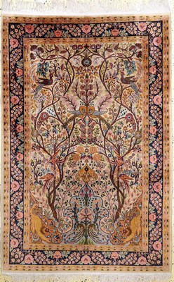 Kaschmir Seide, Indien, ca. 50 Jahre, merzerisierte Baumwolle, ca. 180 x 122 cm, EHZ: 2