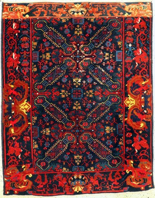 Seychur antik, Kaukasus, um 1900, Wolle aufWolle, ca. 177 x 140 cm, EHZ: 2, (Oxidiert)