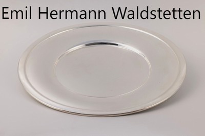 Set 10 Platzteller, 925er Silber, Meistermarke Emil Hermann Waldstetten, D ca. 32 cm, total ca. 5300 g, Gebr.-Spuren/ Kratzer