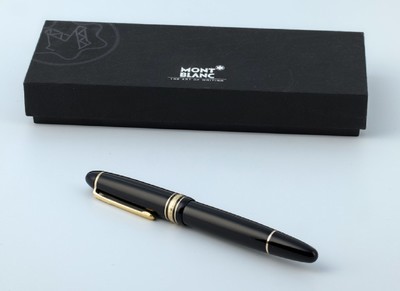 MONTBLANC Meisterstück Textmarker, MonturenMetall verg., grüne Mine, Korpus schwarzer Hartlack, in orig. Etui mit Papieren