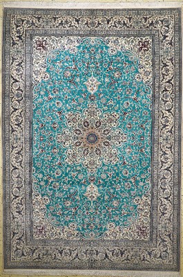 Nain fein(6 La), Persien, um 1960, Korkwolle mit Seide, ca. 307 x 210 cm, ca. 1,0Mio. Kn/qm, EHZ: 1