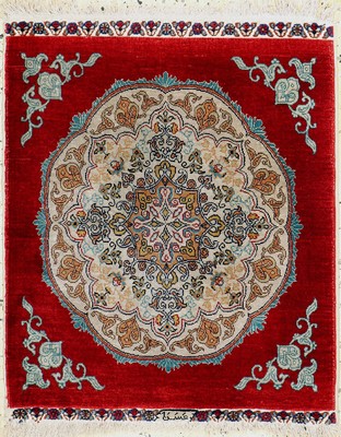 Kayseri Seide alt, Türkei, um 1950, reine Naturseide, ca. 75 x 62 cm, EHZ: 2