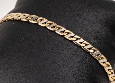 14 kt Gold Armband, GG/WG 585/000, L. ca. 19 cm, Karabinerschließe, ca. 9.4 g