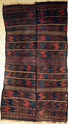 Belutsch Kelim antik, Afghanistan, 19.Jhd, Wolle auf Wolle, ca. 257 x 157 cm, EHZ: 3 (2 Bahnig)