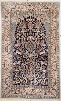 Esfahan fein, Persien, um 1950, Korkwolle auf Seide, ca. 172 x 105 cm, ca. 1,0 Mio. Kn/qm, EHZ: 1-2