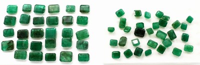 Lot lose Smaragde zus. ca. 92 ct , versch. Größen und Qualitäten