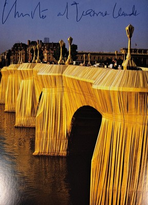 Christo, Konvolut aus 3 Offsets aus verschiedenen Projekten, jeweils handsign., von Christo und teilweise auch noch zusätzlich von seiner Frau ...