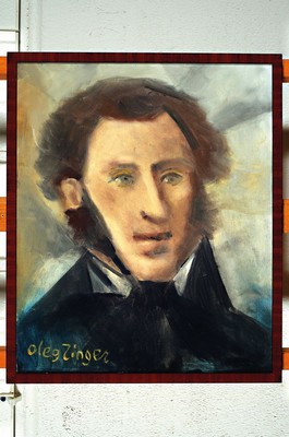 Oleg Zinger, 1910 Moskau-1998 Nimes, Porträt des A. S. Puschkin, Öl/Lwd, links unten signiert, ca. 46x38cm, R.