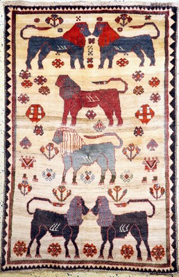 Gabbeh alt, Persien, um 1960, Wolle auf Wolle, ca. 192 x 125 cm, EHZ: 2