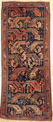 Antiker Gorades, Kaukasus, 19.Jhd, Wolle auf Wolle, ca. 271 x 120 cm, EHZ: 3, (großflächig restauriert)