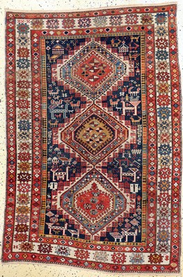 Antiker Schirwan, Kaukasus, 19.Jhd, Wolle auf Wolle, ca. 175 x 117 cm, EHZ: 3