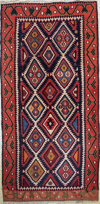 Shahsawan Kelim, Persien, um 1940, Wolle auf Baumwolle, ca. 310 x 154 cm, EHZ: 2