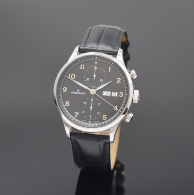 JUNGHANS Attache Chronoscope Herrenchronograph in Stahl Referenz 027/4552, Deutschland um 2010, Automatik, beids. vergl. Geh., Boden 5-fach verschr., ...