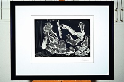 Pablo Picasso, 1881-1973, Titel:Peintre et Modele (aus der Suite 347, "Dans Atelier", Aquatinta-Kaltnadelradierung auf BFK Rived Papier mit ...