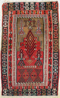 Anatol Kelim, Türkei, um 1950, Wolle auf Wolle, ca. 166 x 104 cm, EHZ: 2-3