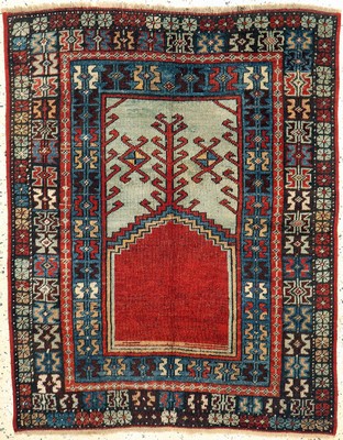 Antiker Anatol, Türkei, 19.Jhd, Wolle auf Wolle, ca. 140 x 110 cm, EHZ: 2-3