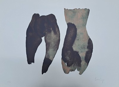 Joseph Beuys, 1921 Krefeld - 1986 Düsseldorf , Farblithographie auf Bütten, Zwei weibliche Torsi, 1975, Ed. 67/75, handsigniert, Blatt 54x75 cm, ...